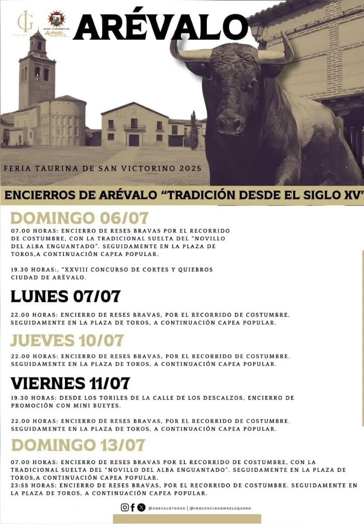 TOROS ENCIERRO AREVALO 6 Y 7 JULIO 2025