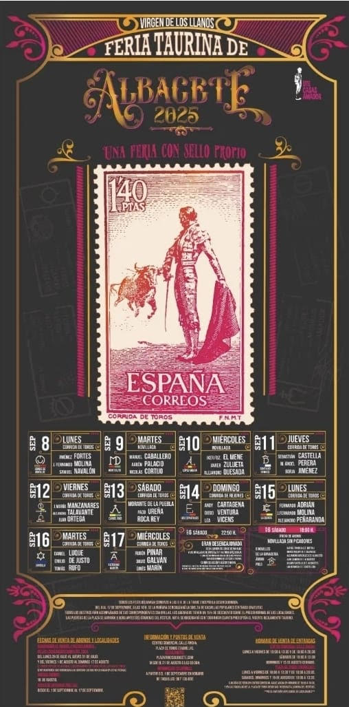 TOROS FERIA ALBACETE DEL 8 AL 17 DE SEPTIEMBRE 2025