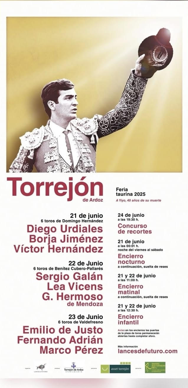 TOROS FERIA DE TORREJÓN DEL 21 AL 23 DE JUNIO 2025