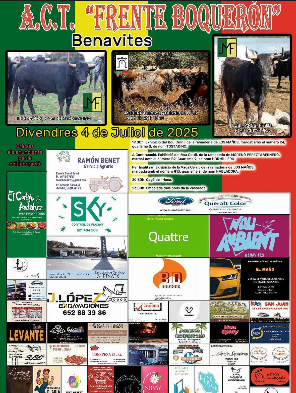 TOROS FRENTE BOQUERON 4 JULIO 2025