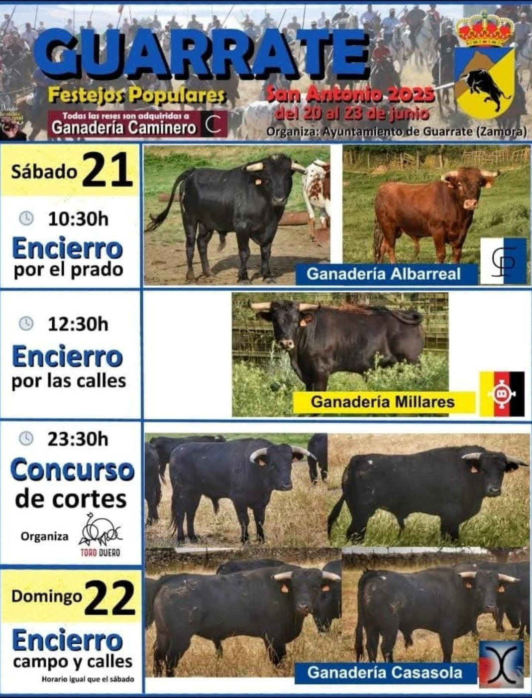 TOROS GUARRATE 21 Y 22 DE JUNIO 2025