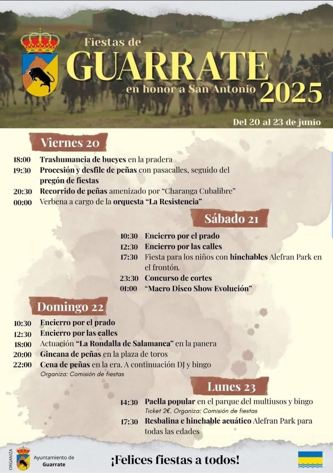 TOROS GUARRATE DEL 20 AL 23 DE JUNIO 2025