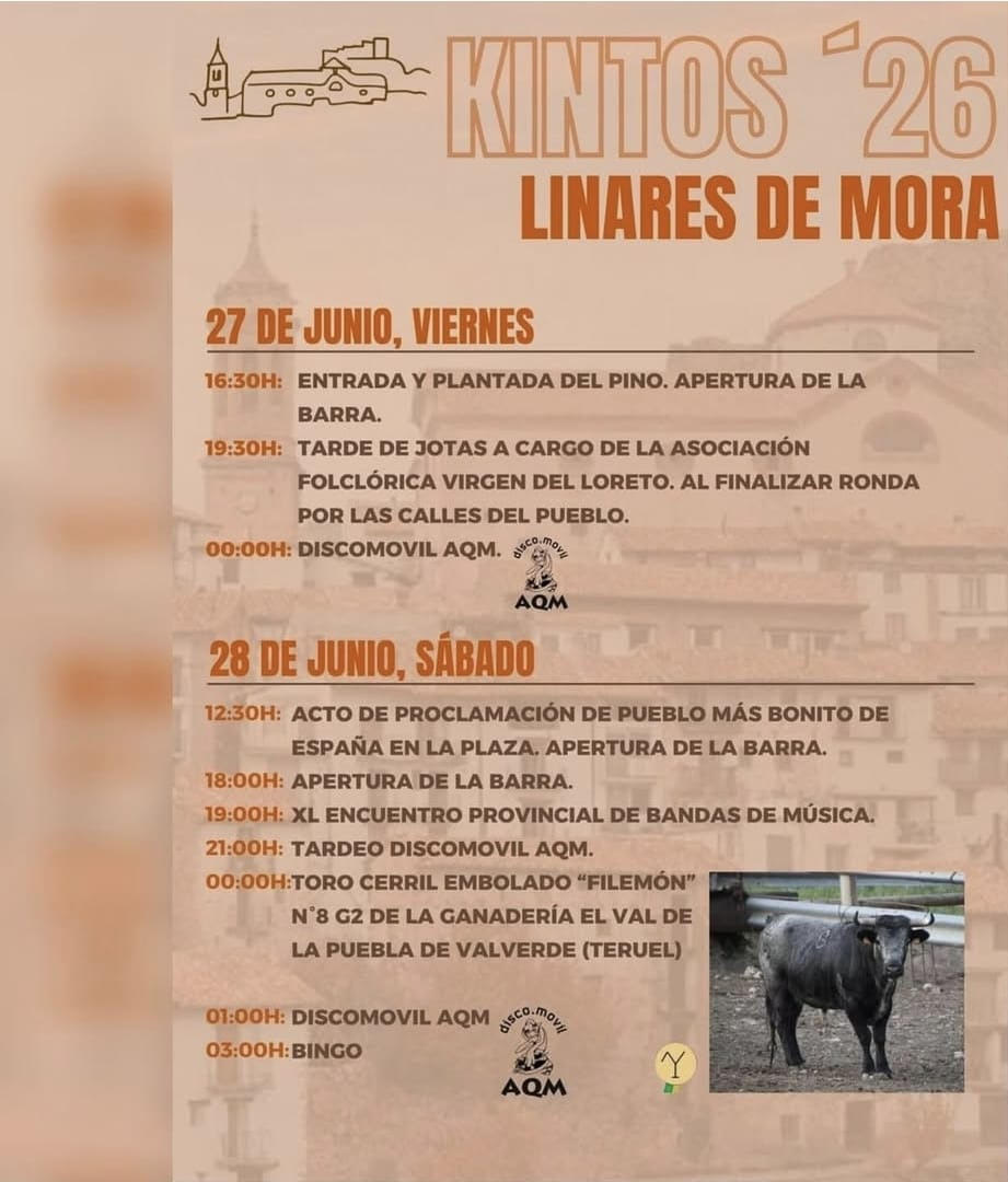 TOROS KINTOS LINARES DE MORA 27 Y 28 DE JUNIO 2025