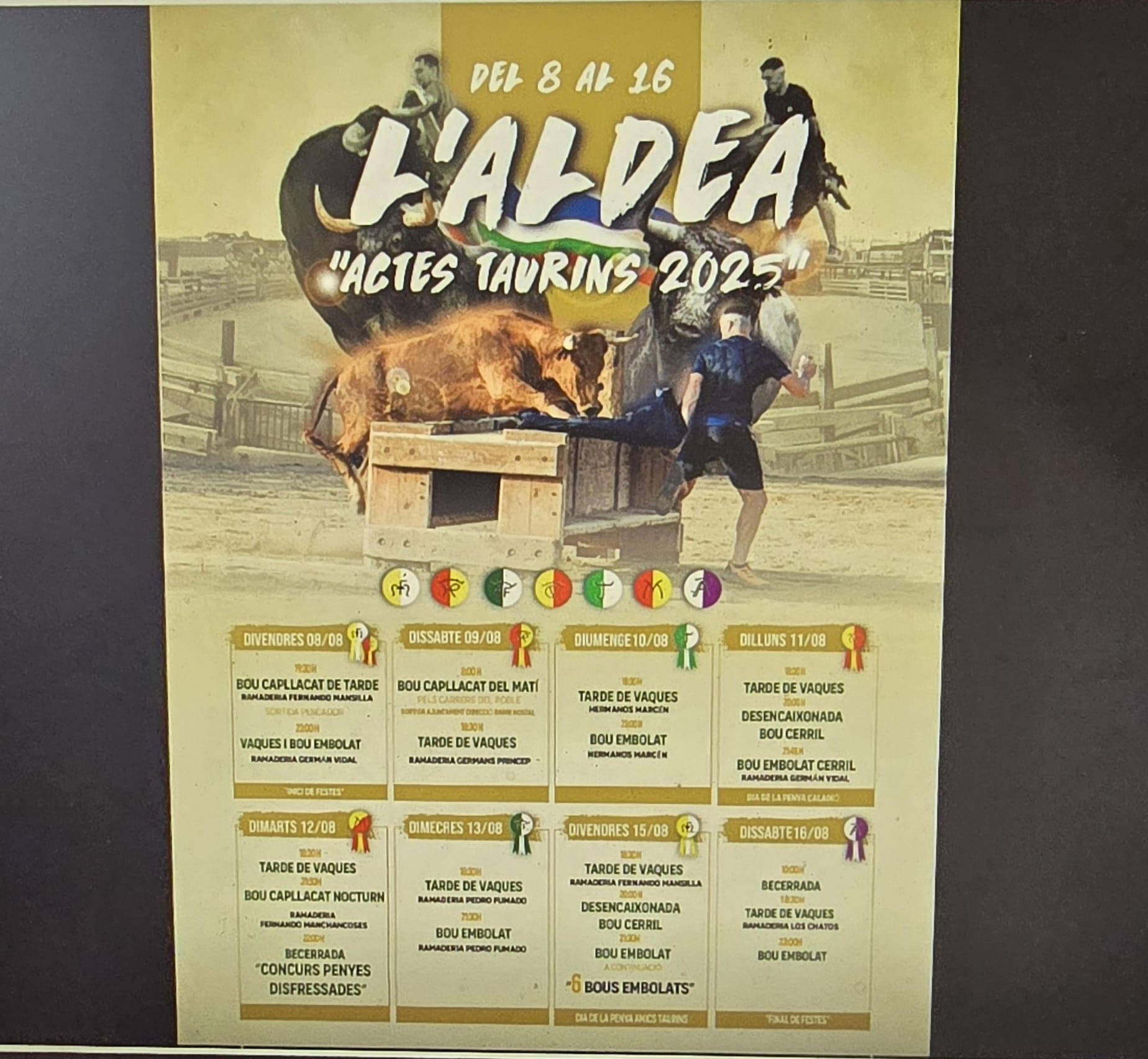 TOROS L ALDEA DEL 8 AL 16 DE AGOSTO 2025
