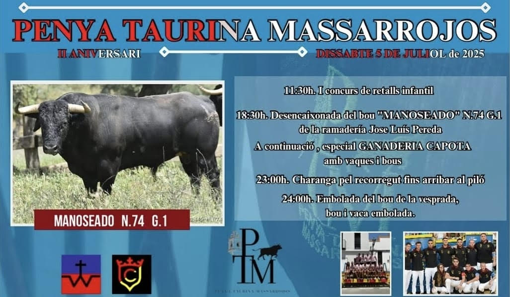TOROS PEÑA TAURINA MASSARROJOS 5 DE JULIO 2025