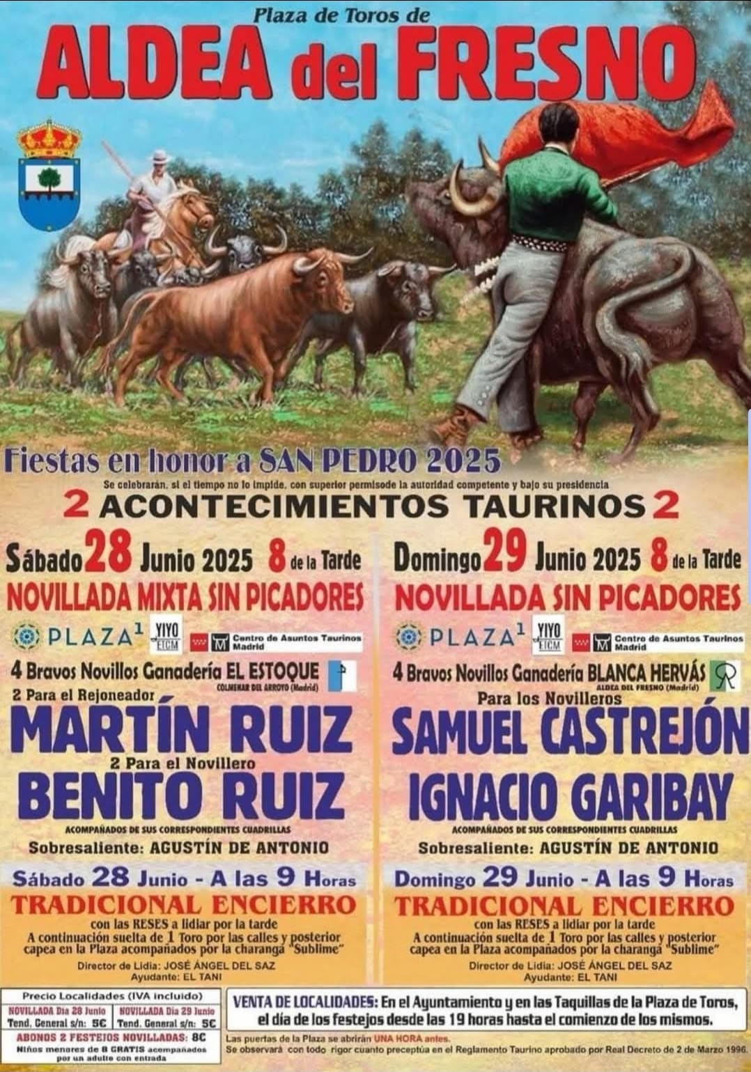 TOROS PLAZA DE TOROS ALDEA DE FRESNO 28 Y 29 JUNIO 2025