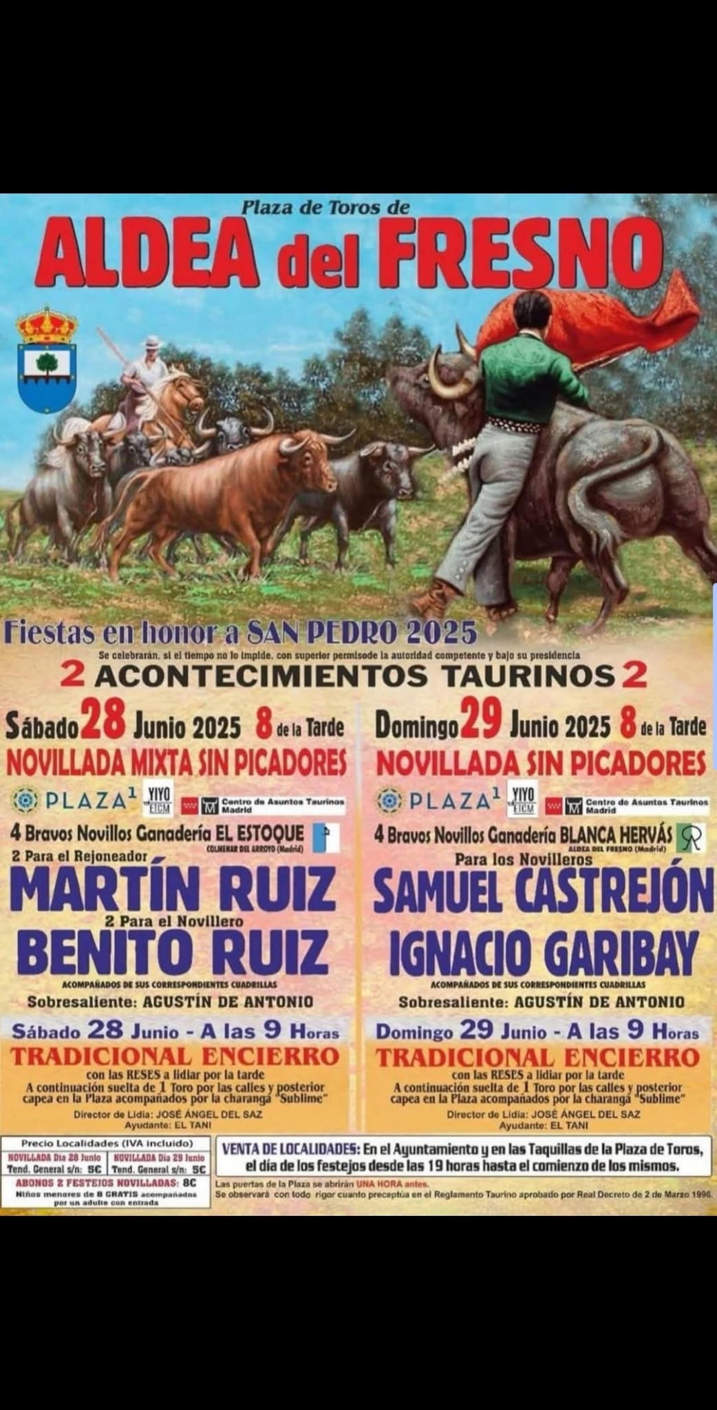 TOROS PLAZA DE TOROS ALDEA DE LA SECA 28 Y 29 DE JUNIO 2025