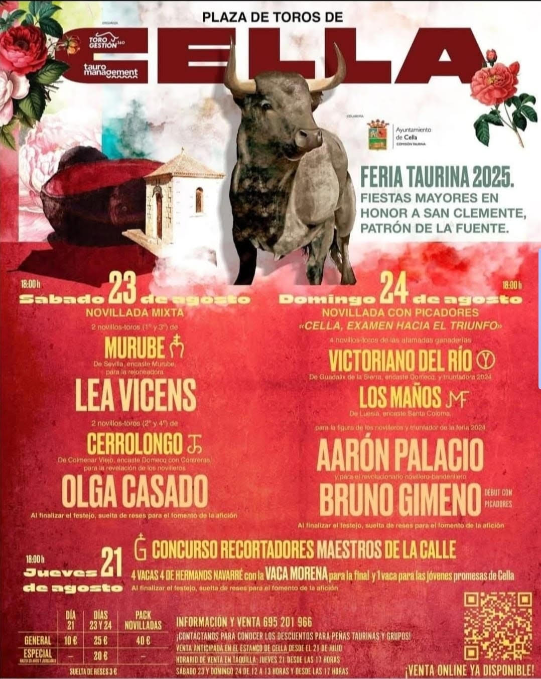 TOROS PLAZA DE TOROS CELLA DEL 21 AL 24 DE AGOSTO 2025