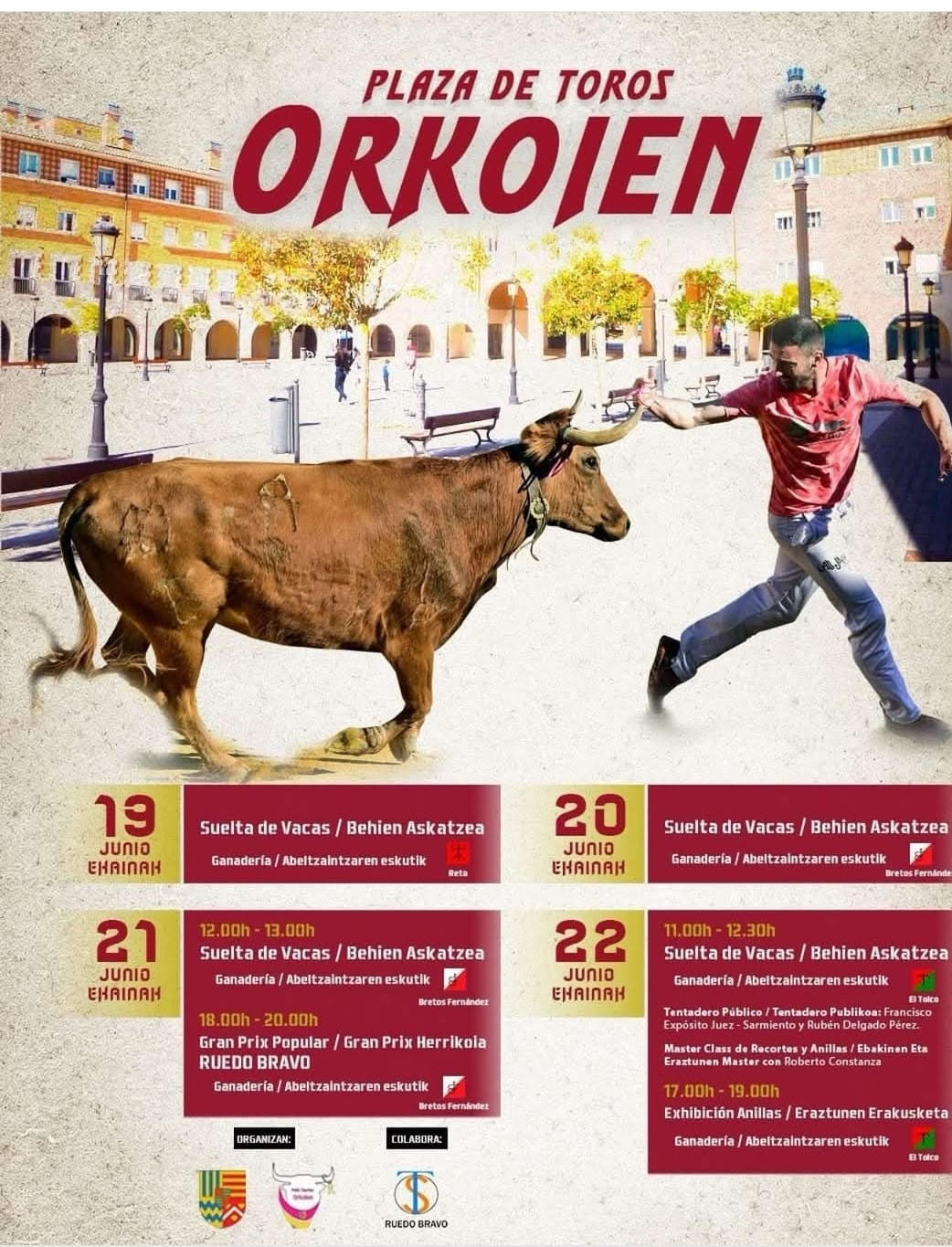 TOROS PLAZA DE TOROS ORKOJEN DEL 19 AL 22 JUNIO 2025
