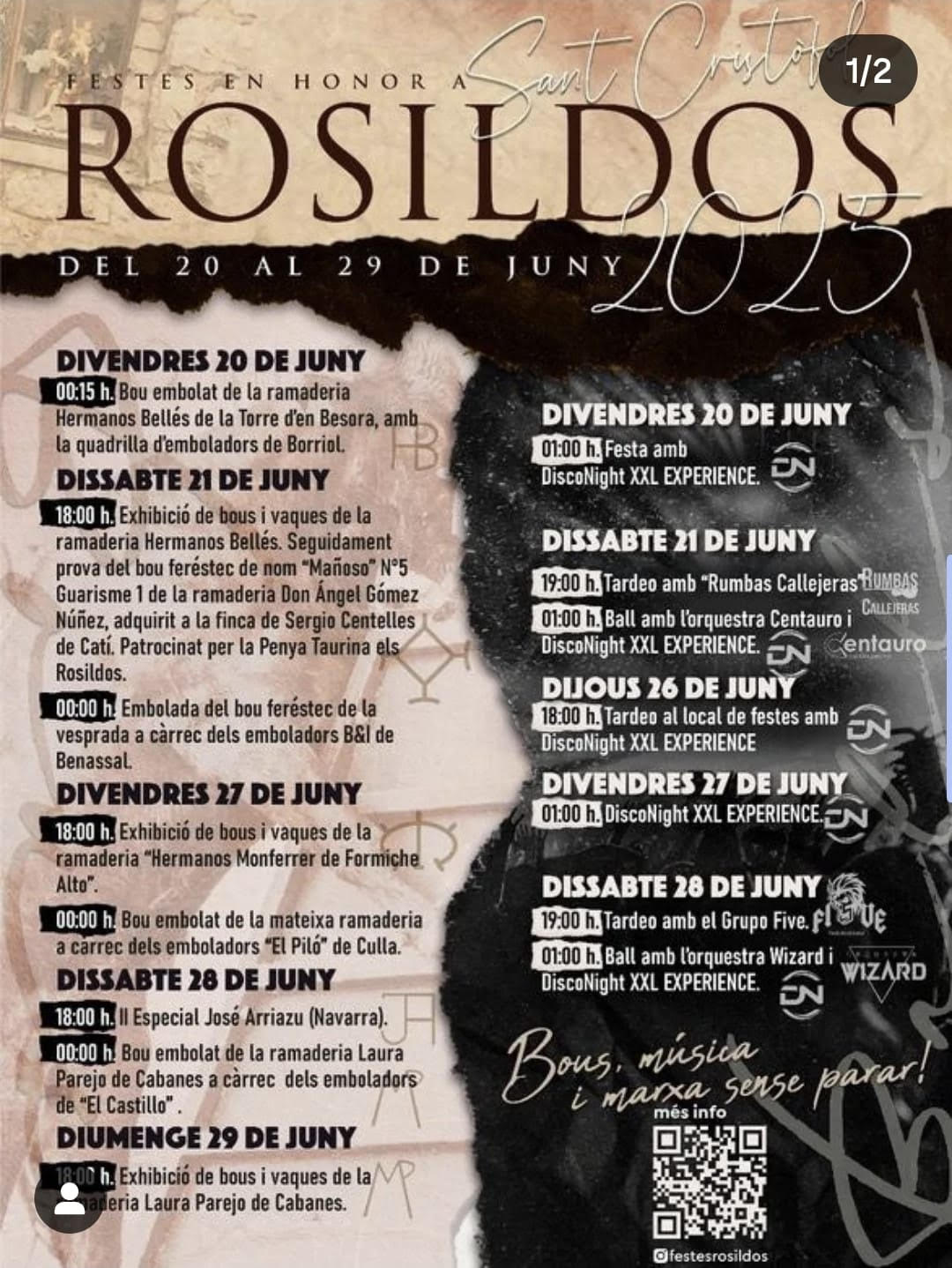 TOROS ROSILDOS DEL 26 AL 29 DE JUNIO 2025