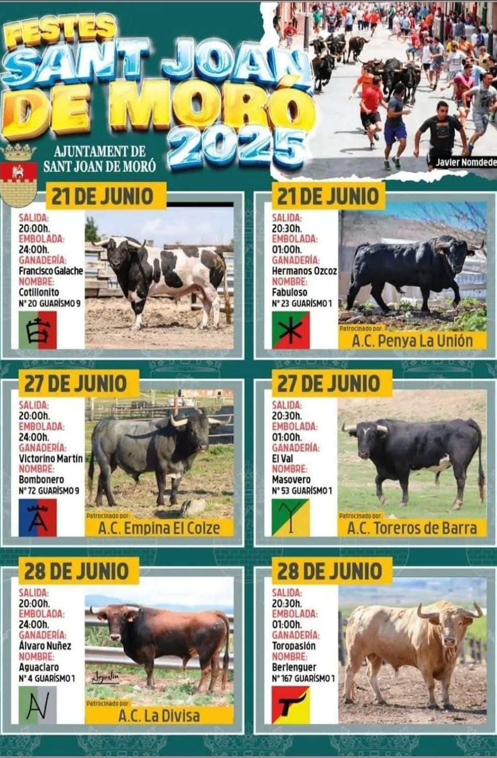 TOROS SAN JOAN DE MORO 21 DE JUNIO 2025