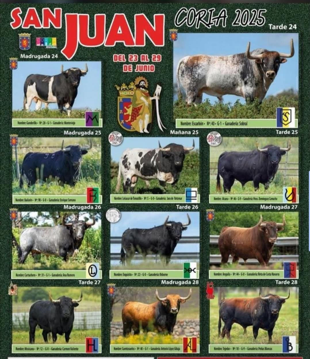 TOROS SAN JUAN CORIA DEL 23 AL 29 DE JUNIO