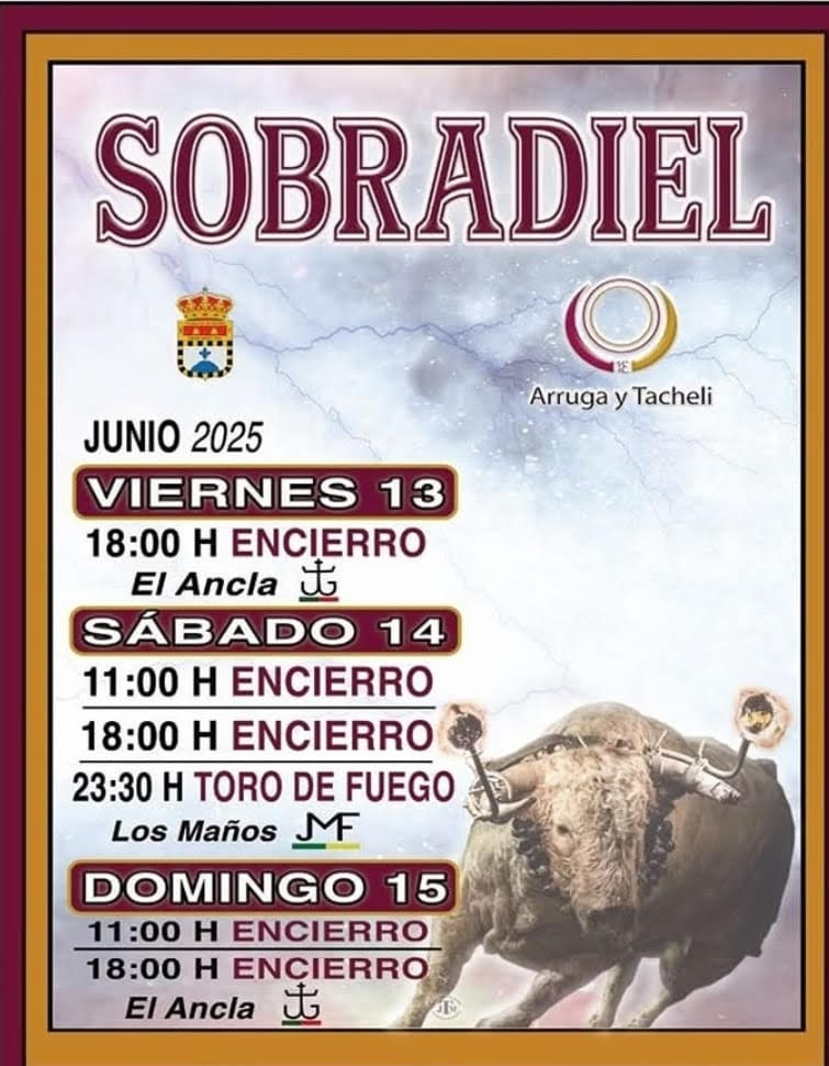 TOROS SOBRADIEL DEL 13 AL 15 JUNIO 2025