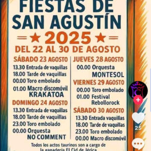 TOROS SAN AGUSTÍN DEL 22 AL 30 DE AGOSTO DE 2025