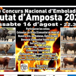 TOROS CONCURSO EMBOLADOES AMPOSTA 16 AGOSTO 2025