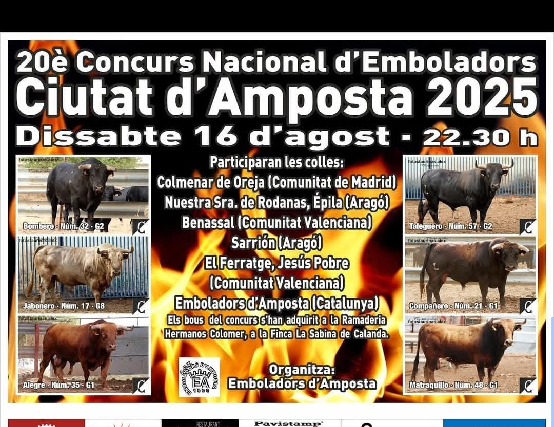 TOROS CONCURSO EMBOLADOES AMPOSTA 16 AGOSTO 2025
