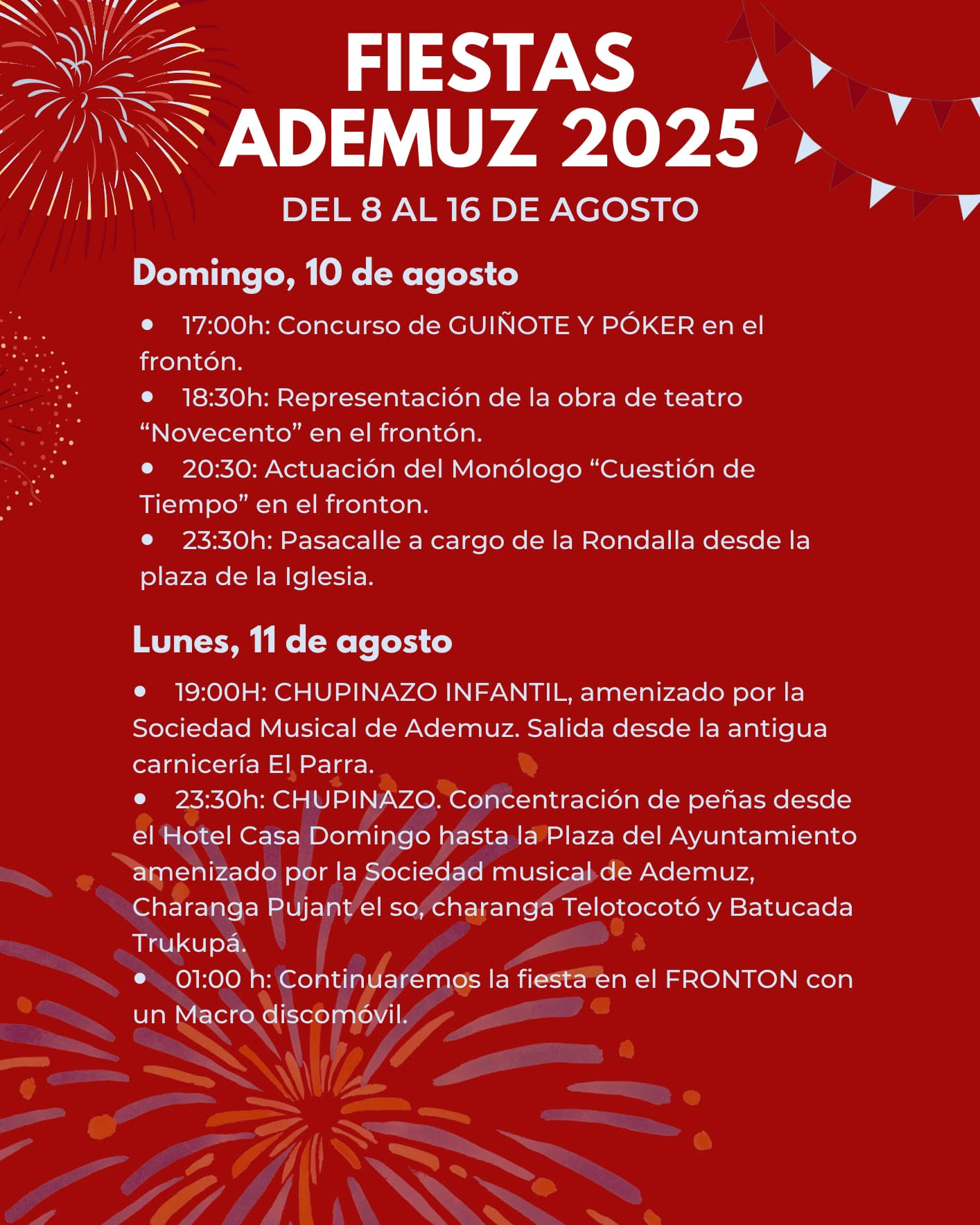 TOROS ADEMUZ 10 Y 11 DE AGOSTO 2025