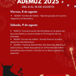 TOROS ADEMUZ 8 Y 9 AGOSTO 2025