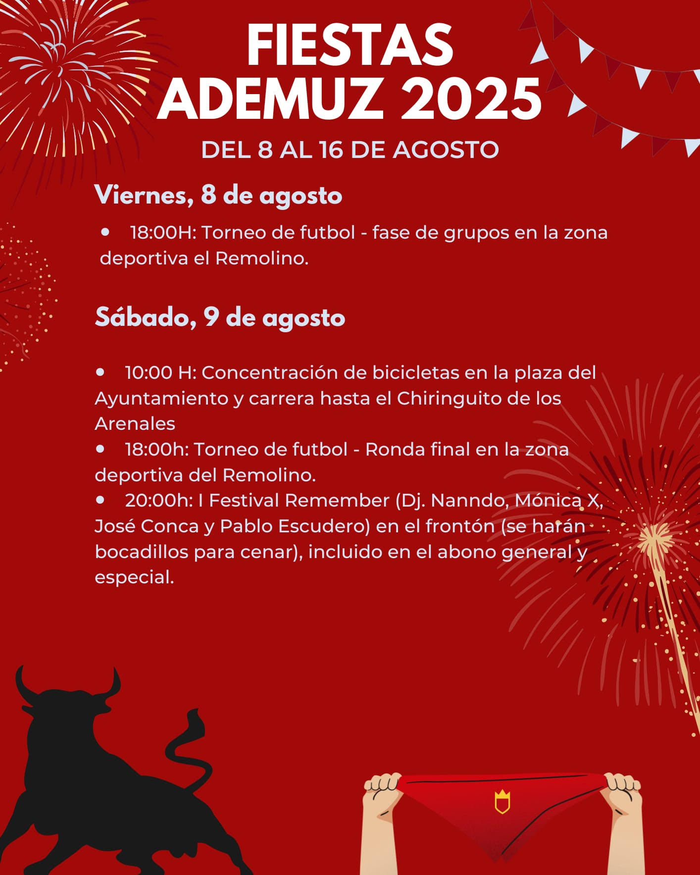 TOROS ADEMUZ 8 Y 9 AGOSTO 2025