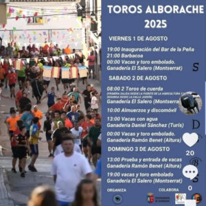 TOROS ALBORACHE DEL 1 AL 3 DE AGOSTO 2025