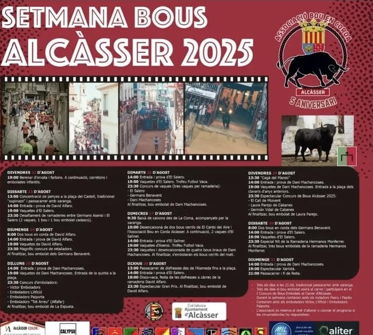 TOROS ALCACCER DEL 24 AL 31 DE AGOSTO 2025"