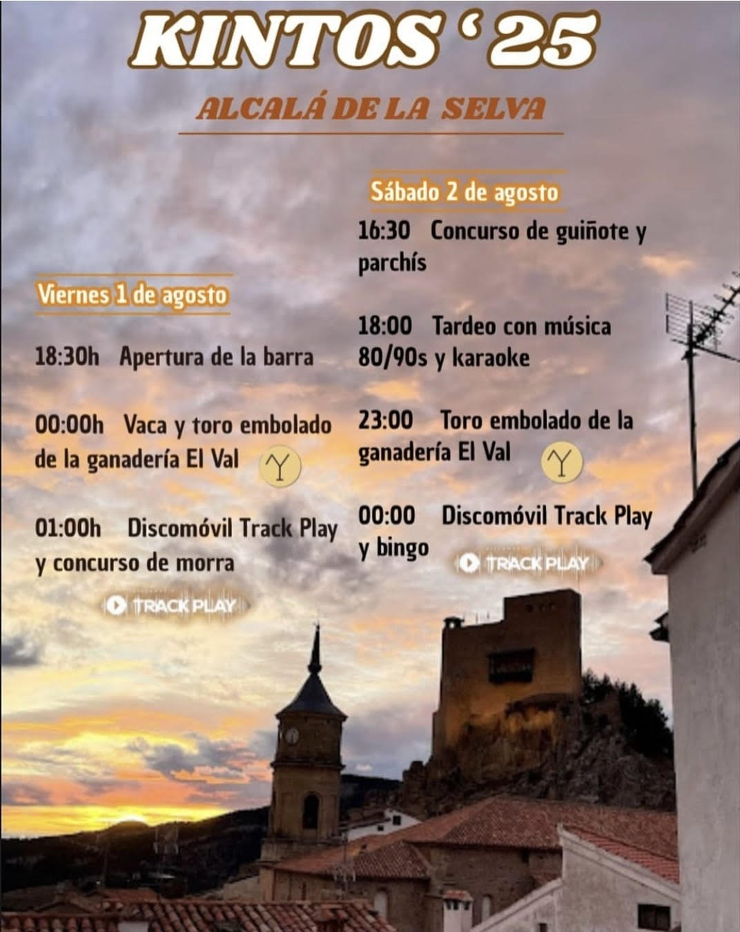 TOROS ALCALÁ DE LA SELVA 2 Y 3 DE AGOSTO 2025