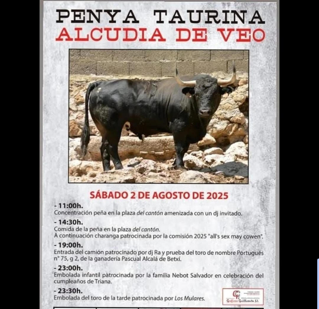 TOROS ALCUDIA DE VEO 2 AGOSTO 2025