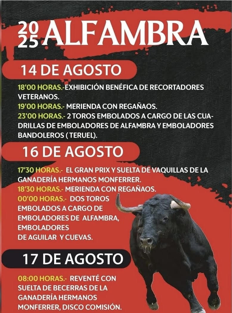 TOROS ALFAMBRA 17 AGOSTO 2025