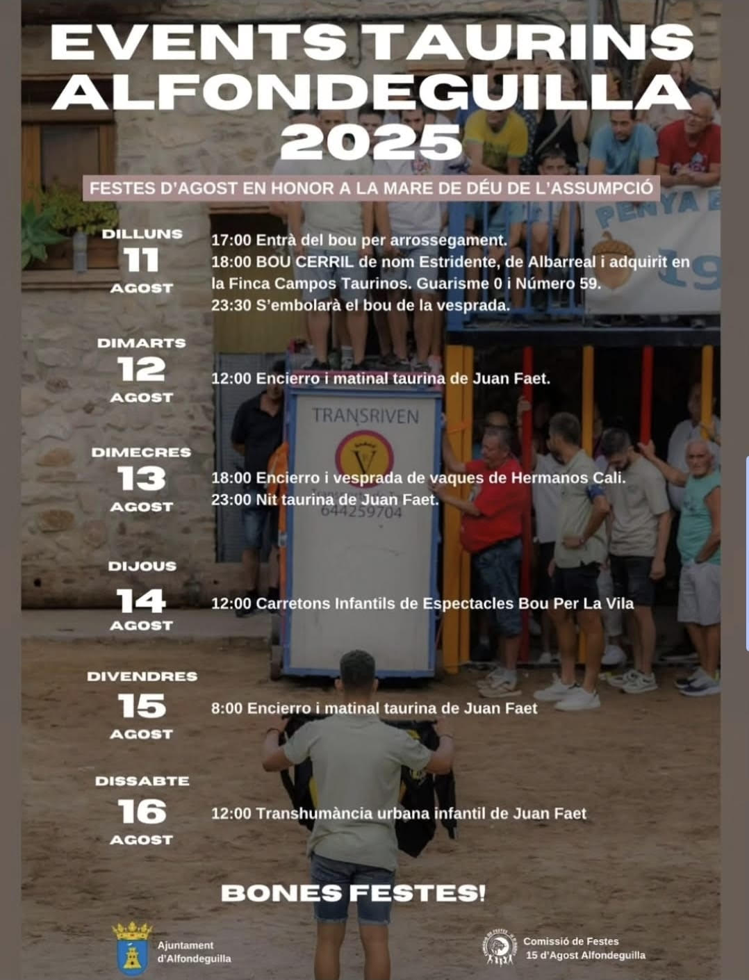 TOROS ALFONDEGUILLA DEL 11 AL 16 DE AGOSTO 2025
