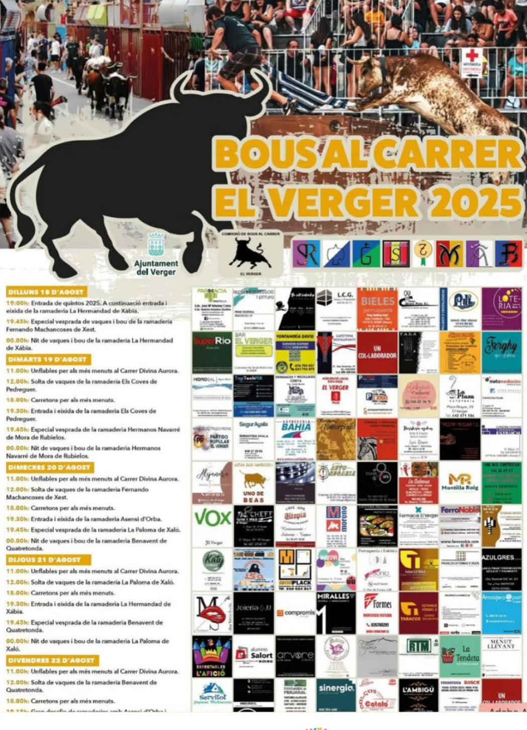TOROS BOUS A AL CARRER EL VERGER 18 19 Y 20 AGOSTO 2025