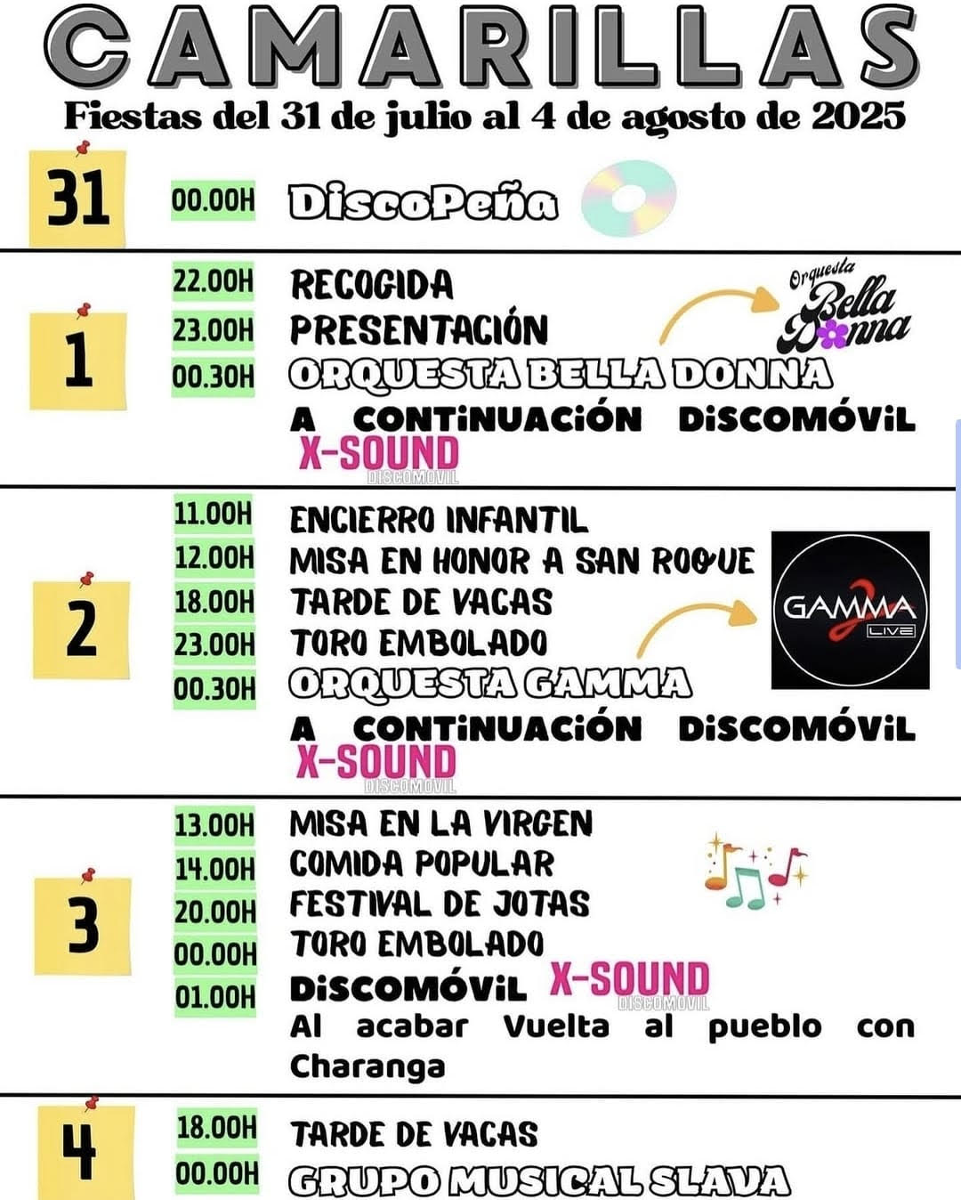 TOROS CAMILLAS DEL 31 DE JULIO AL 4 DE AGOSTO 2025