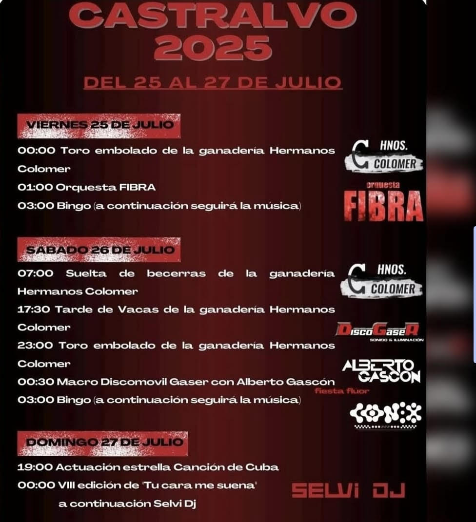 TOROS CASTRALVO DEL 25 AL 27 DE JULIO 2025