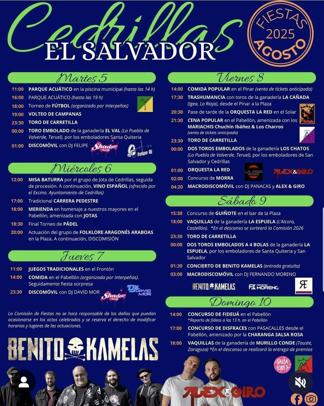 TOROS CEDRILLAS DEL 5 AL 10 AGOSTO 2025