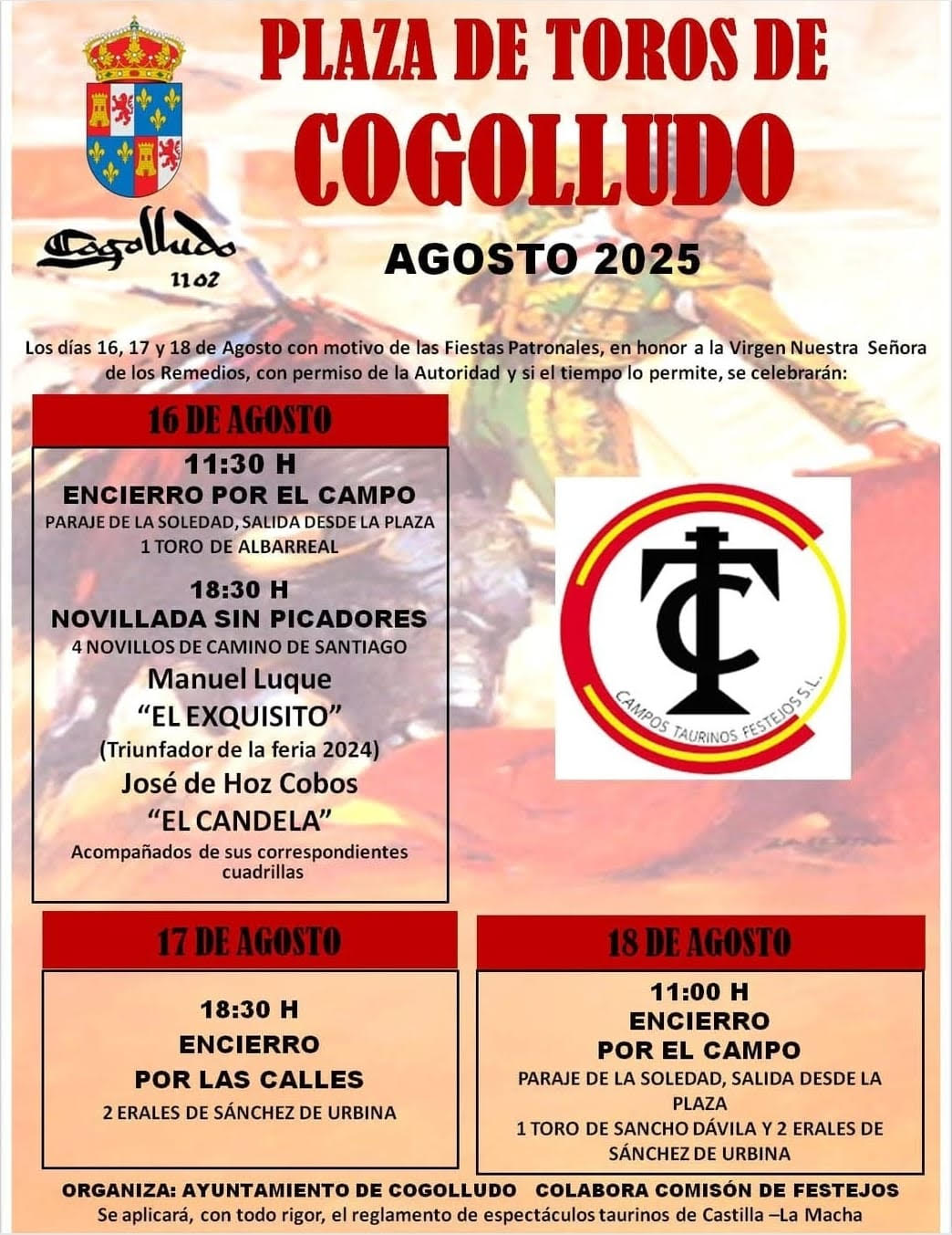 TOROS COGOLLUDO DEL 16 AL 18 DE AGOSTO DE 2025