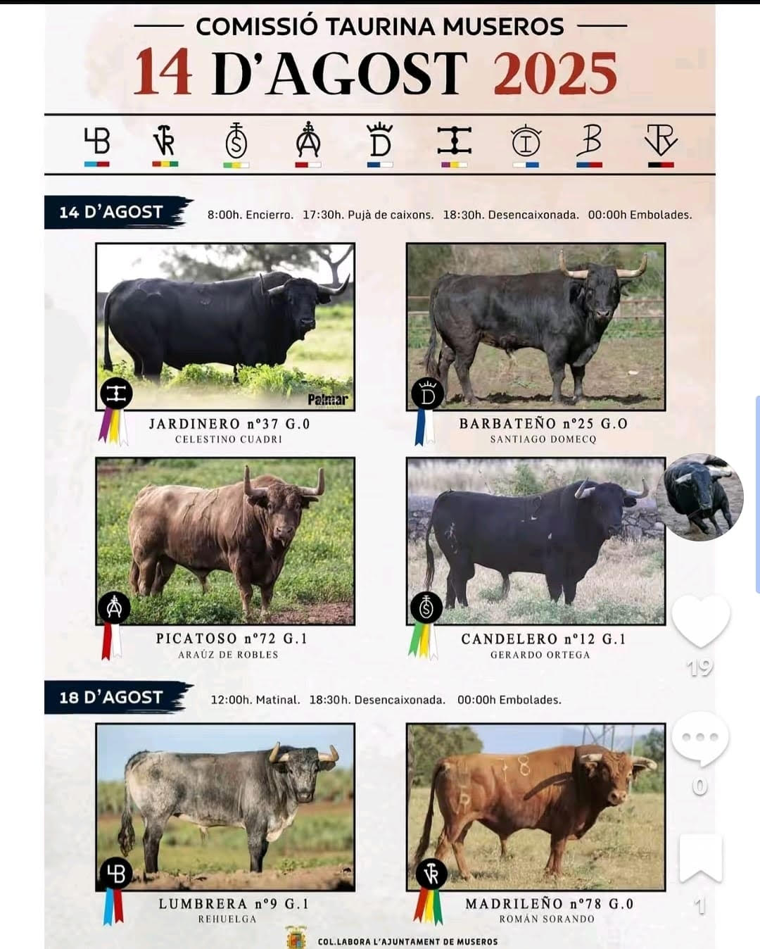 TOROS COMISIÓN TAURINA 14 DE AGOSTO 2025