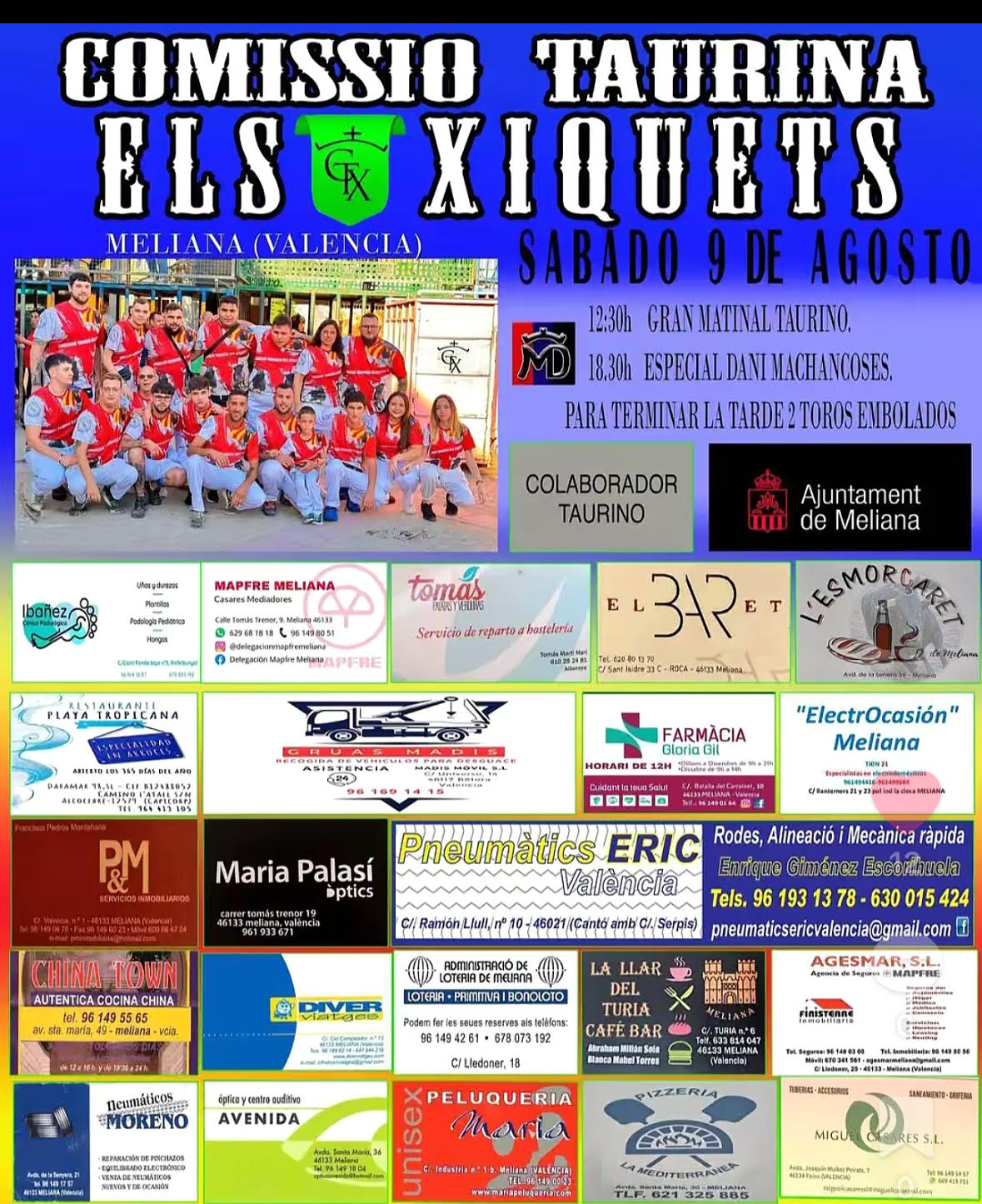 TOROS COMISION TAURINA ELS XIQUET 9 AGOSTO 2025