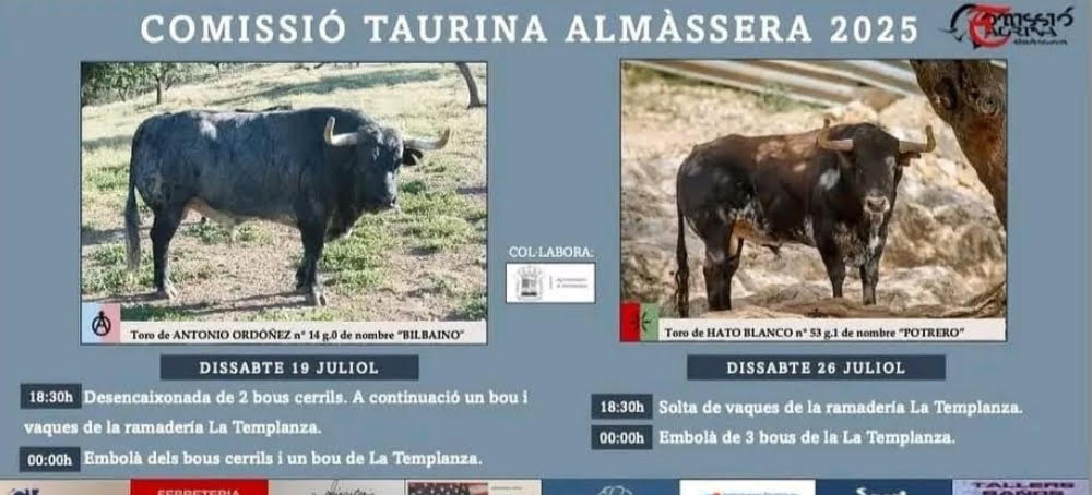TOROS COMISSIO TAURINA ALMASSERA 19 JULIO 2025