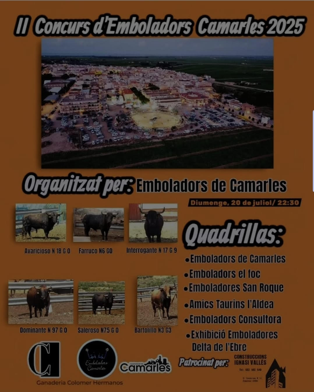 TOROS CONCURSO DE EMBOLADORES CAMARLE 20 JULIO 2025
