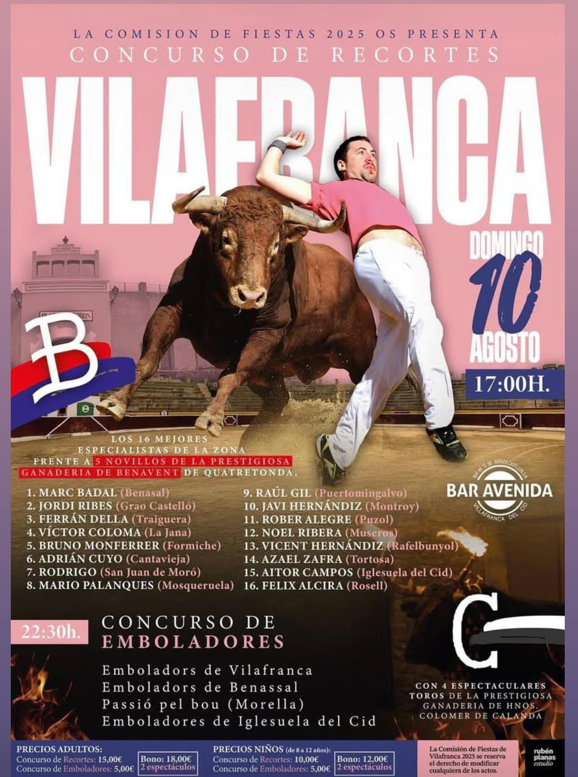 TOROS CONCURSO DE RECORTES VILAFRANCA 10 AGOSTO 2025