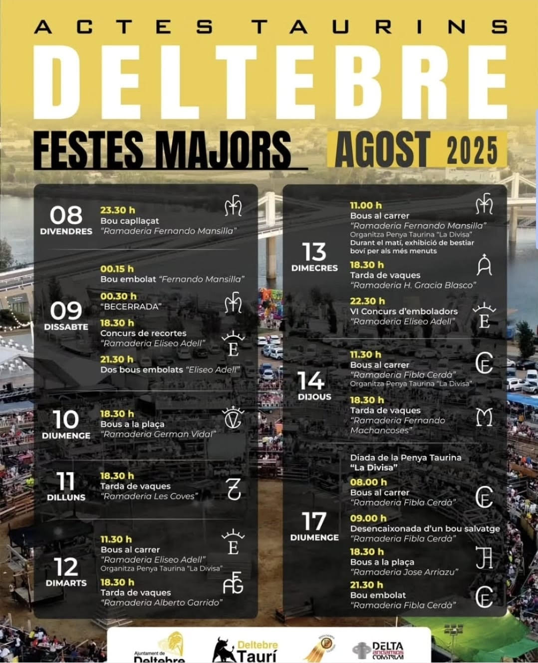 TOROS DELTEBRE DEL 8 AL 14 AGOSTO 2025