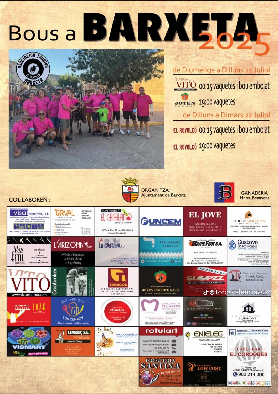 TOROS EN BARXETA 21 Y 22 DE JULIO 2025