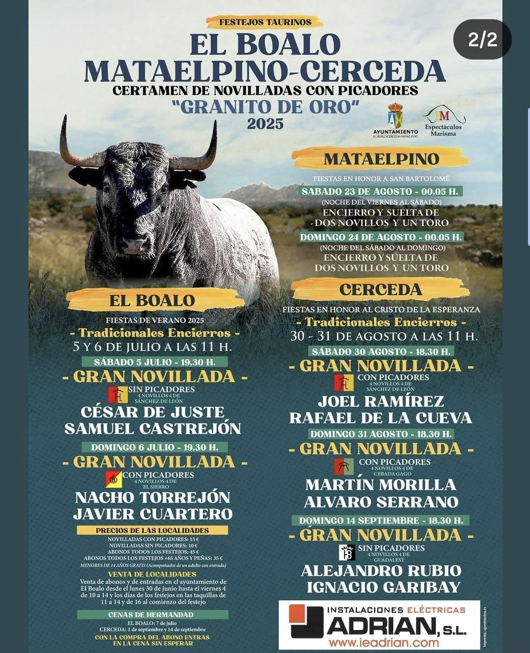 TOROS FESTEJO TAURINO EL BOLAO 5 Y 6 DE JULIO 2025