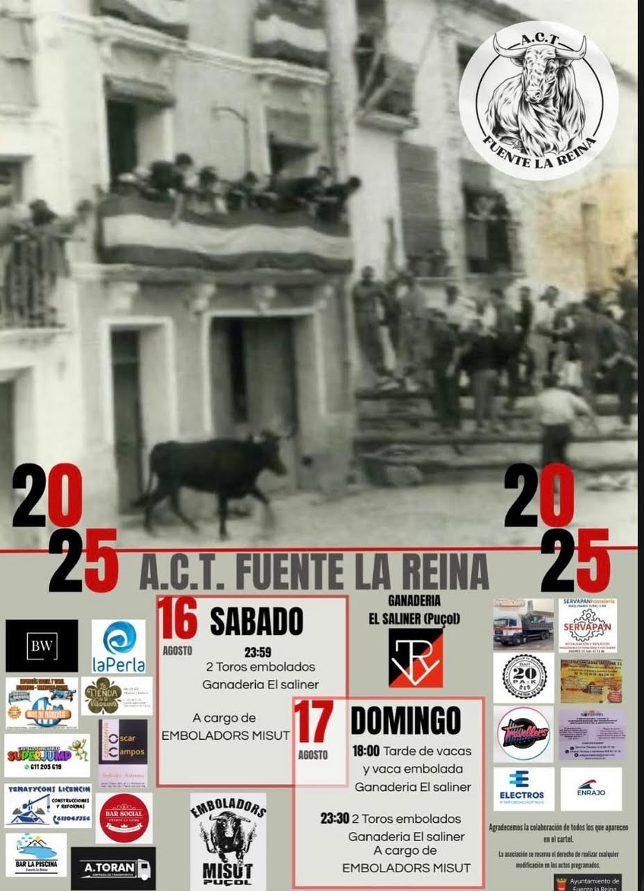 TOROS FUENTE LA REINA 16 Y 17 DE AGOSTO DE 2025