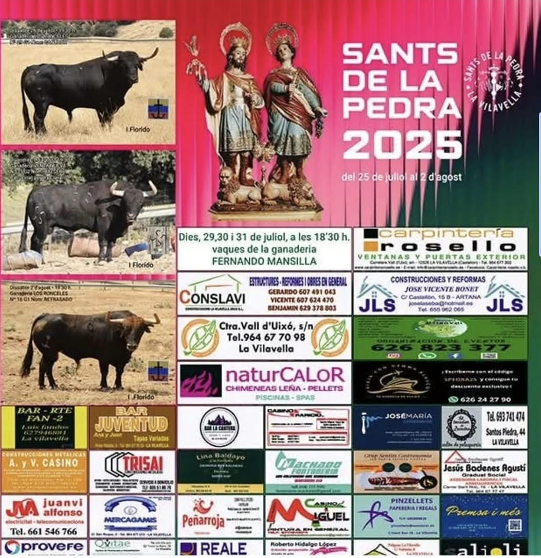 "TOROS LA VILAVELLA 29, 30 y 31 DE JULIO 2025"