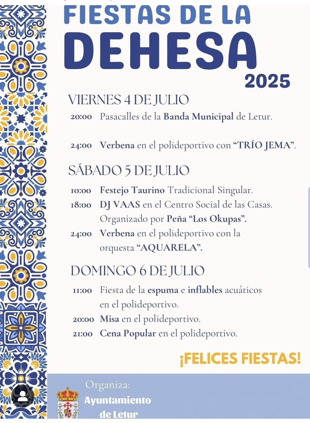 TOROS LETUR DEL 4 AL 6 DE JULIO 2025