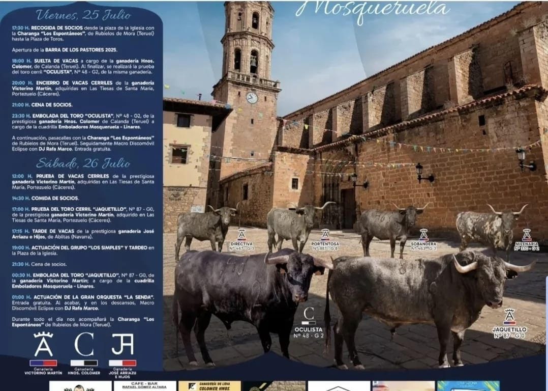 TOROS MOSQUERUELA 25 Y 26 DE JULIO 2025