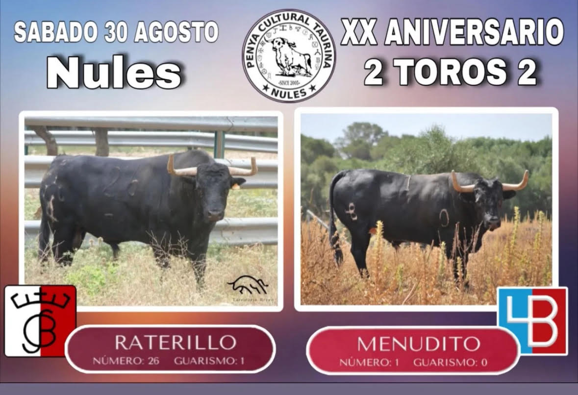 TOROS NULES 30 AGOSTO 2025