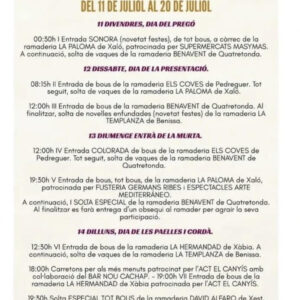 TOROS PEDEGUER DEL 11 AL 20 DE JULIO 2025