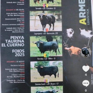 TOROS PEÑA TAURINA EL CUERNO 26 DE JULIO 2025