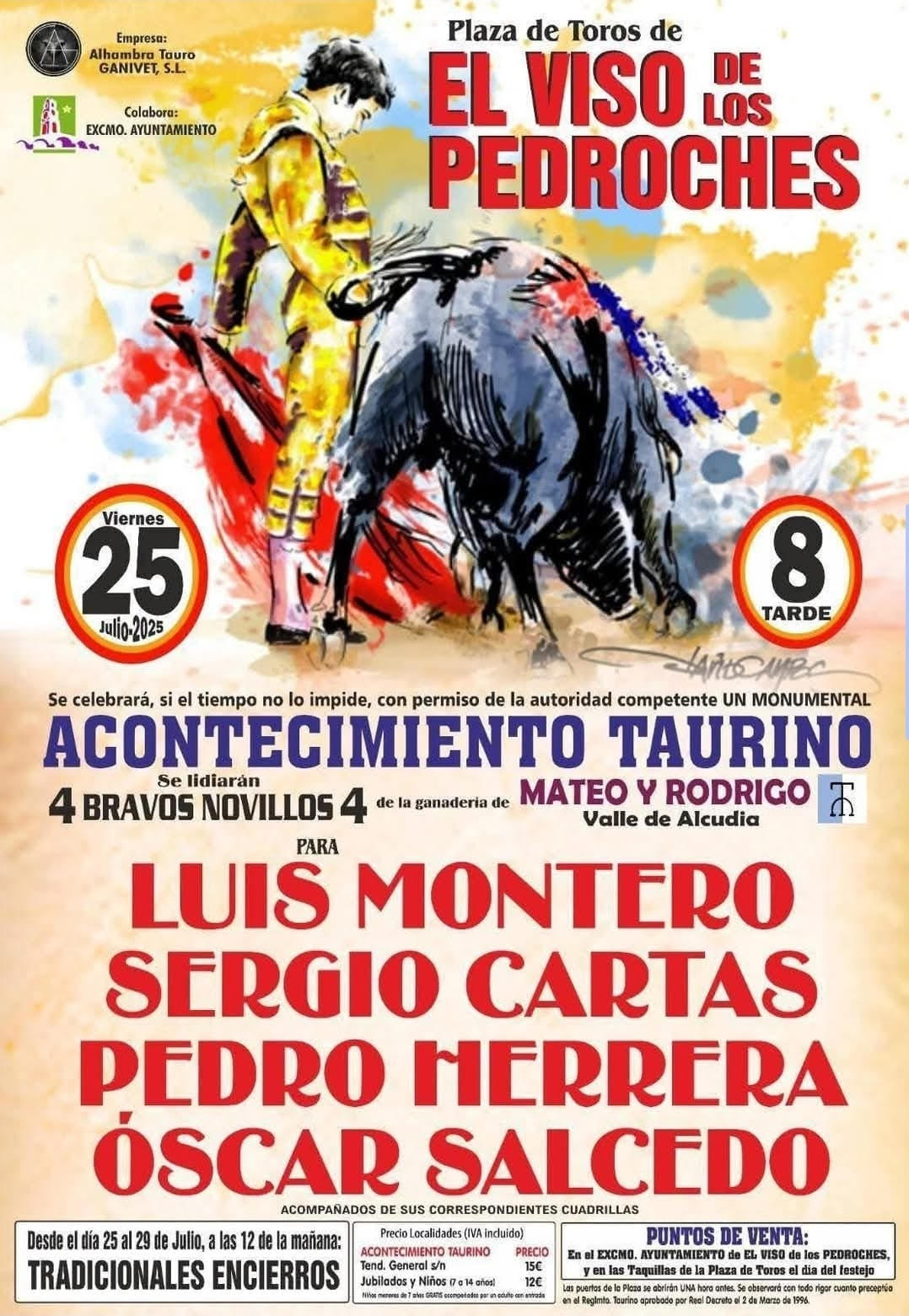 TOROS PLAZA DE TOROS EL VISO DE LOS PEDROCHES 25 JULIO 2025
